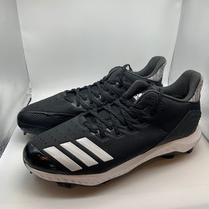 Adidas Men's Icon Bounce Mid Metal Baseball Cleats Black/White/Gray Size 12.5
